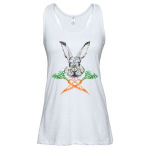 Jolly Roger Easter Bunny Crossbone Carrots Rabbit Ladies Essential Flowy Tank