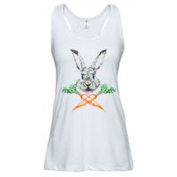 Jolly Roger Easter Bunny Crossbone Carrots Rabbit Ladies Essential Flowy Tank