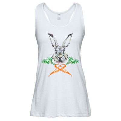 Jolly Roger Easter Bunny Crossbone Carrots Rabbit Ladies Essential Flowy Tank