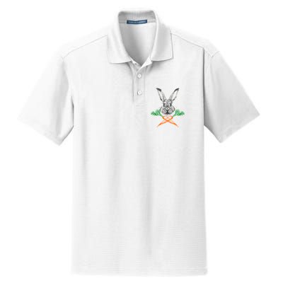 Jolly Roger Easter Bunny Crossbone Carrots Rabbit Dry Zone Grid Polo