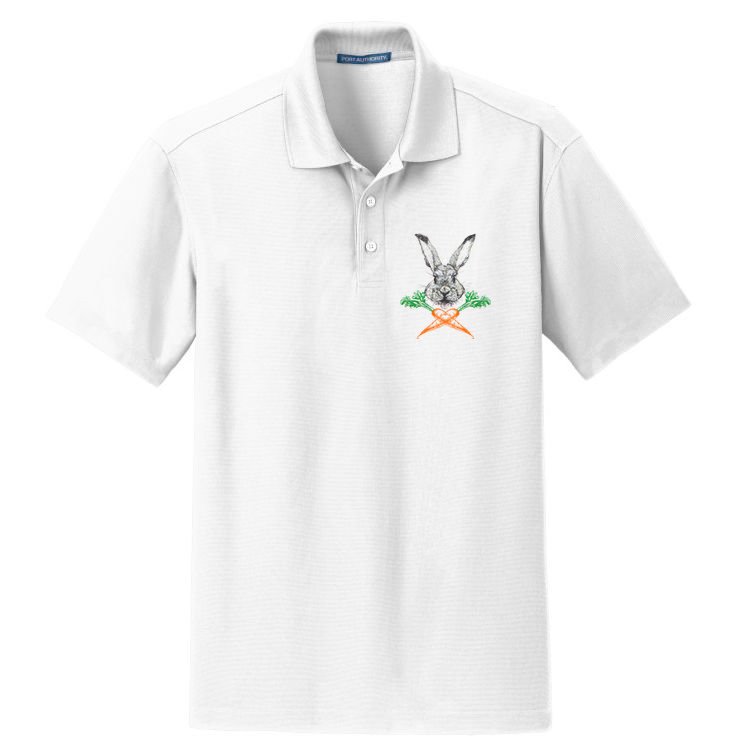 Jolly Roger Easter Bunny Crossbone Carrots Rabbit Dry Zone Grid Polo