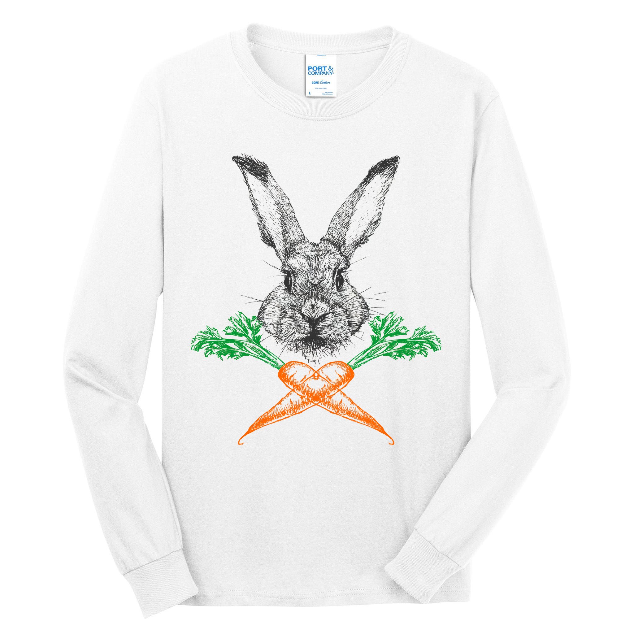 Jolly Roger Easter Bunny Crossbone Carrots Rabbit Tall Long Sleeve T-Shirt