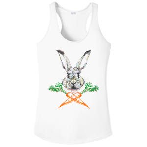 Jolly Roger Easter Bunny Crossbone Carrots Rabbit Ladies PosiCharge Competitor Racerback Tank