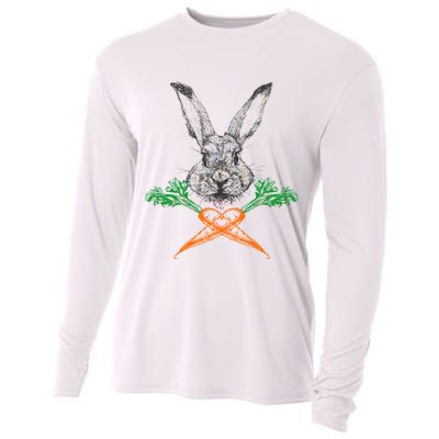 Jolly Roger Easter Bunny Crossbone Carrots Rabbit Cooling Performance Long Sleeve Crew
