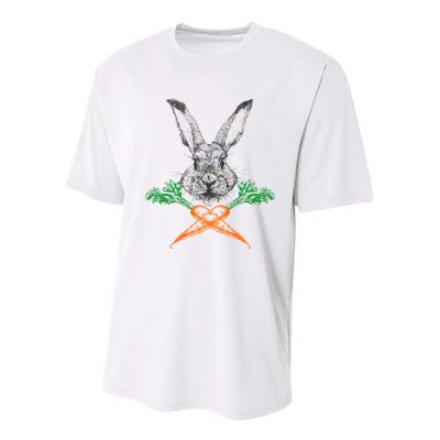 Jolly Roger Easter Bunny Crossbone Carrots Rabbit Youth Performance Sprint T-Shirt