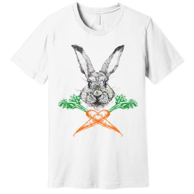 Jolly Roger Easter Bunny Crossbone Carrots Rabbit Premium T-Shirt