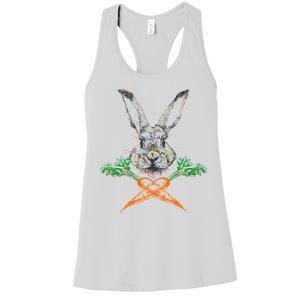 Jolly Roger Easter Bunny Crossbone Carrots Rabbit Women's Racerback Tank