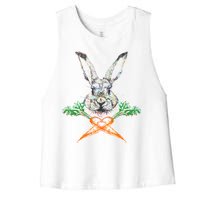 Jolly Roger Easter Bunny Crossbone Carrots Rabbit Women's Racerback Cropped Tank