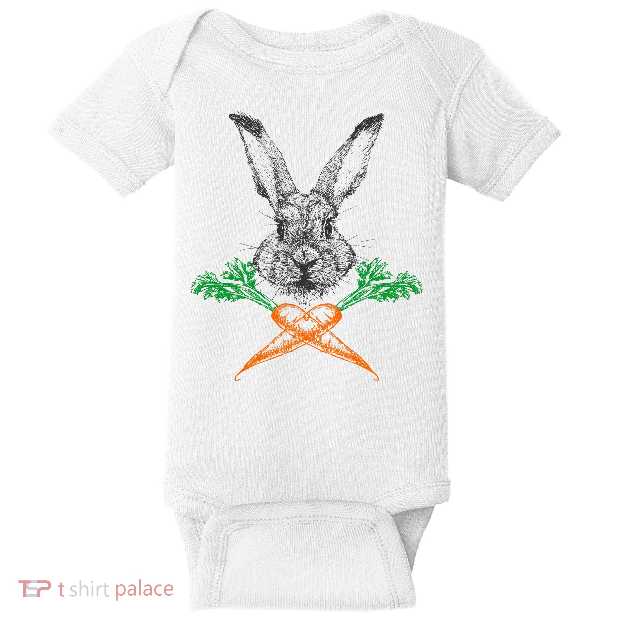 Jolly Roger Easter Bunny Crossbone Carrots Rabbit Baby Bodysuit