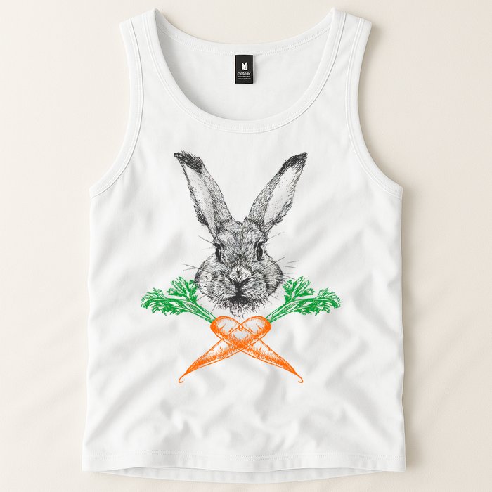 Jolly Roger Easter Bunny Crossbone Carrots Rabbit Tank Top