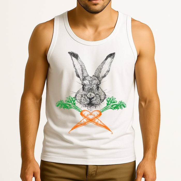 Jolly Roger Easter Bunny Crossbone Carrots Rabbit Tank Top
