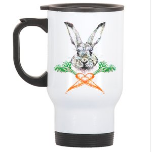 Jolly Roger Easter Bunny Crossbone Carrots Rabbit Stainless Steel Travel Mug