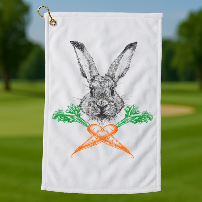 Jolly Roger Easter Bunny Crossbone Carrots Rabbit Golf Towel