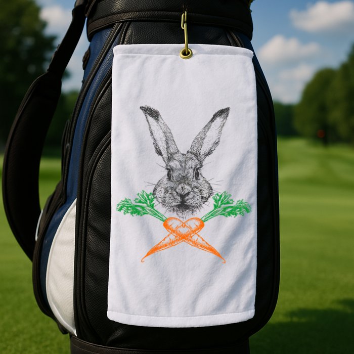 Jolly Roger Easter Bunny Crossbone Carrots Rabbit Golf Towel