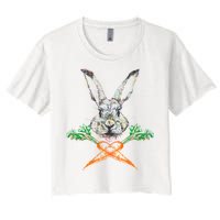 Jolly Roger Easter Bunny Crossbone Carrots Rabbit Women's Crop Top Tee