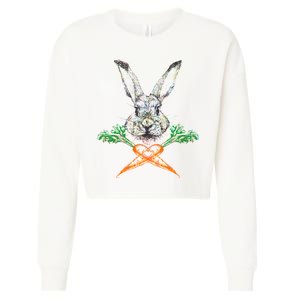 Jolly Roger Easter Bunny Crossbone Carrots Rabbit Cropped Pullover Crew