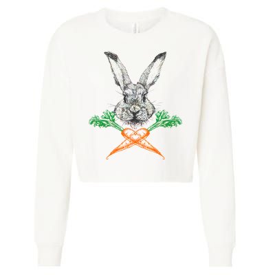 Jolly Roger Easter Bunny Crossbone Carrots Rabbit Cropped Pullover Crew