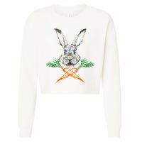 Jolly Roger Easter Bunny Crossbone Carrots Rabbit Cropped Pullover Crew