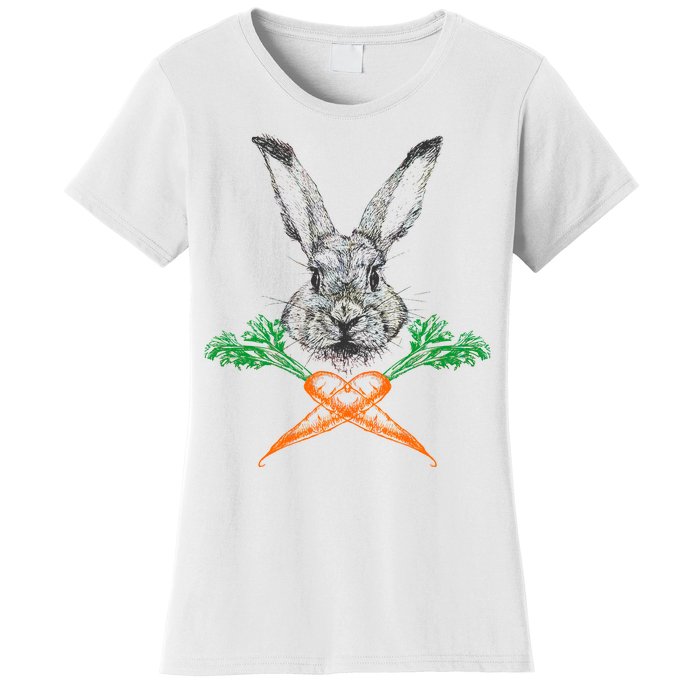 Jolly Roger Easter Bunny Crossbone Carrots Rabbit Women's T-Shirt