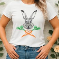 Jolly Roger Easter Bunny Crossbone Carrots Rabbit Womens T-Shirt