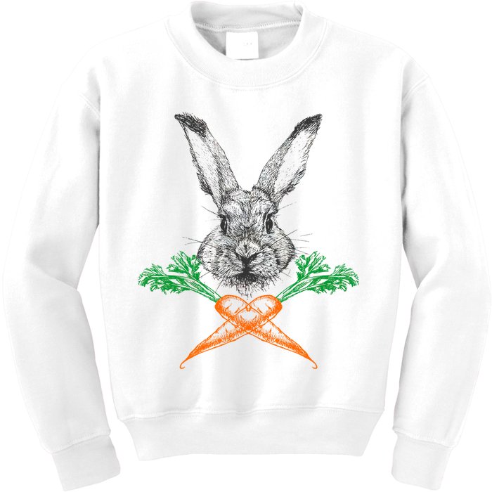 Jolly Roger Easter Bunny Crossbone Carrots Rabbit Kids Sweatshirt