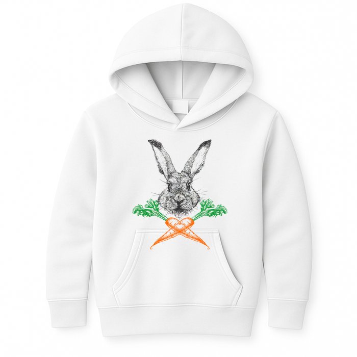 Jolly Roger Easter Bunny Crossbone Carrots Rabbit Kids Hoodie