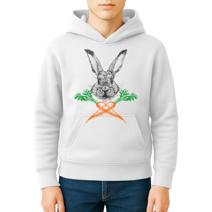 Jolly Roger Easter Bunny Crossbone Carrots Rabbit Kids Hoodie