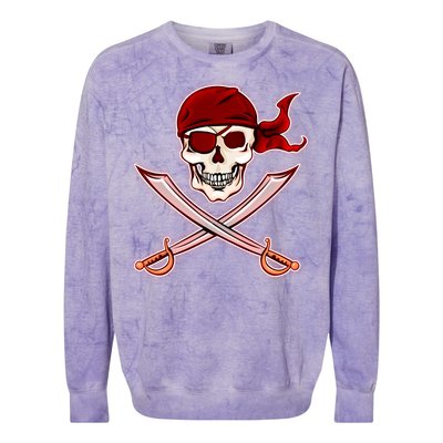 Jolly Roger Pirate Skull Flag Logo Colorblast Crewneck Sweatshirt