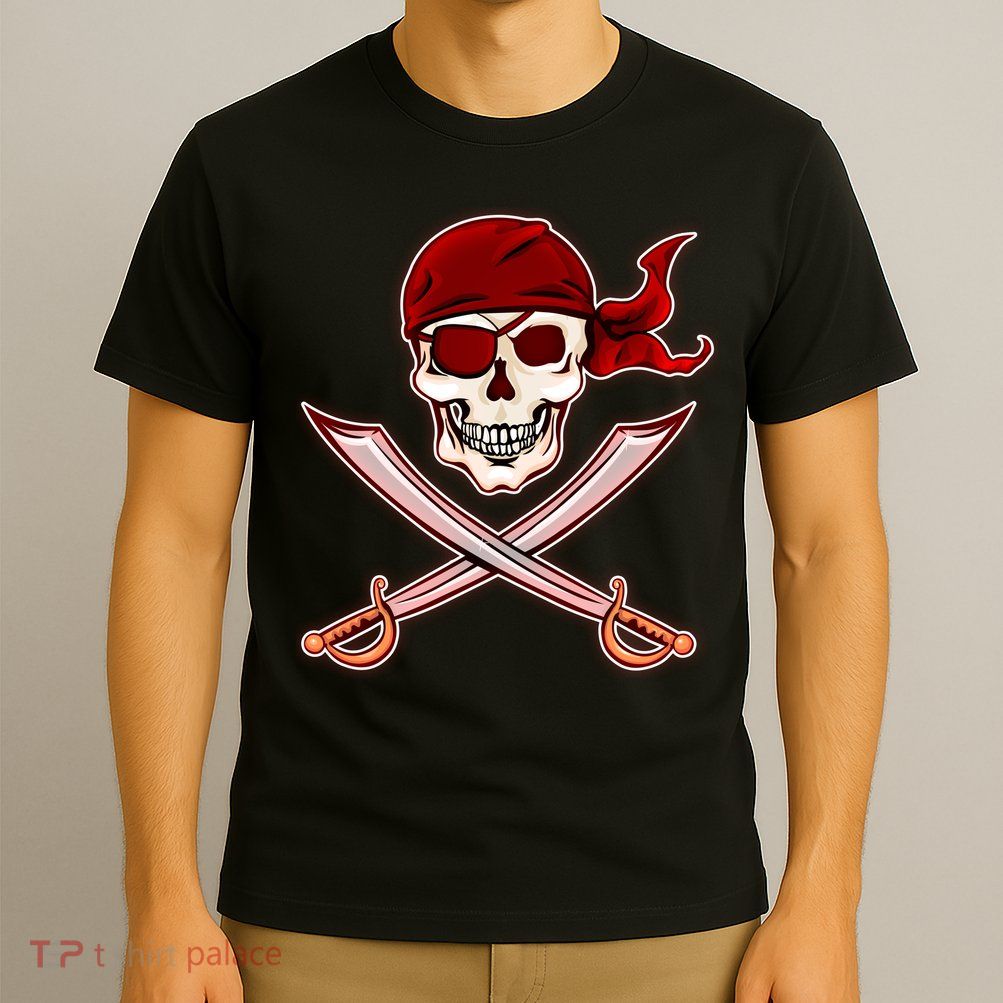 Jolly Roger Pirate Skull Flag Logo T-Shirt