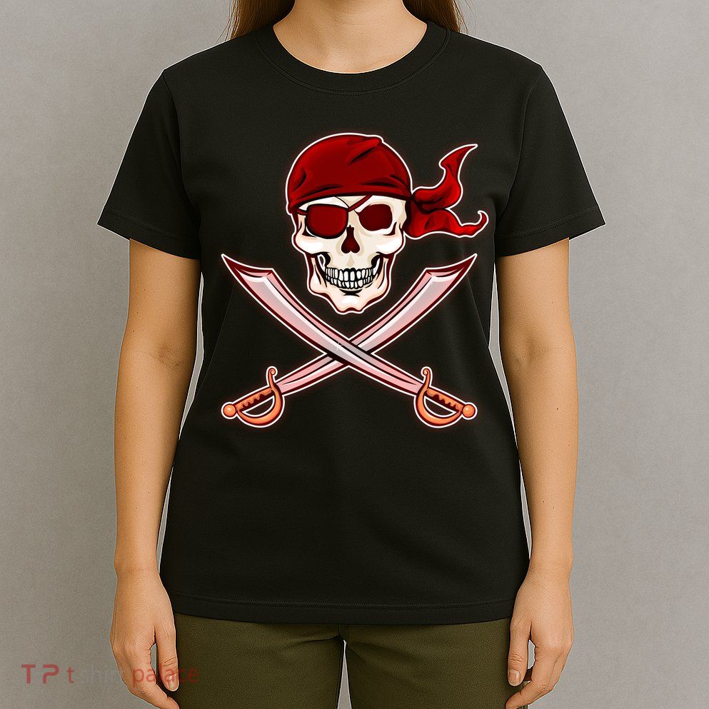Jolly Roger Pirate Skull Flag Logo T-Shirt