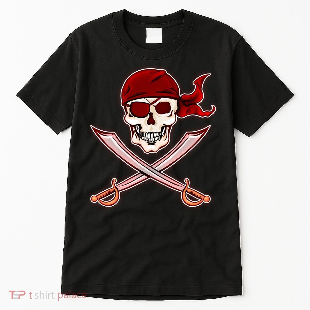 Jolly Roger Pirate Skull Flag Logo Tall T-Shirt
