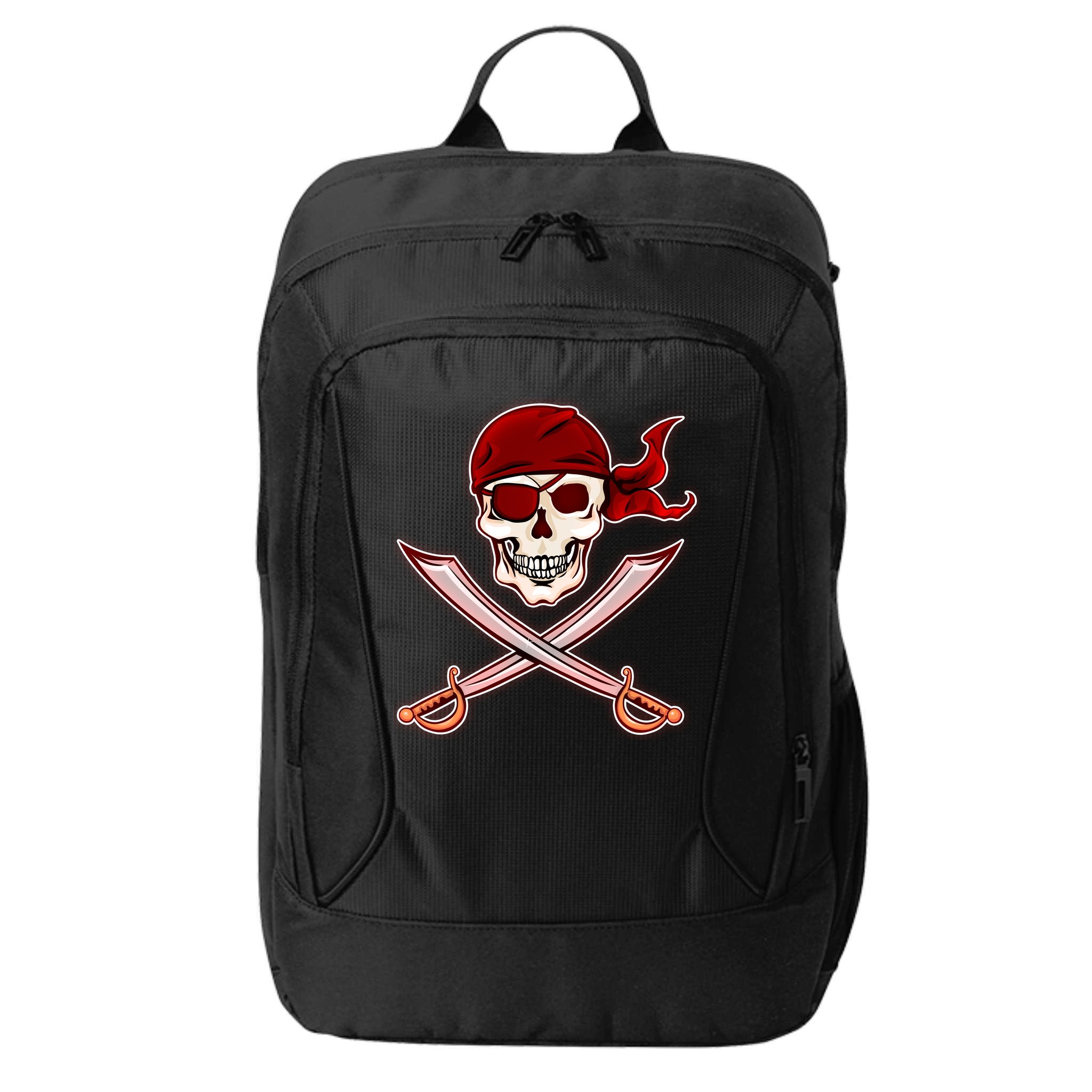 Jolly Roger Pirate Skull Flag Logo City Backpack