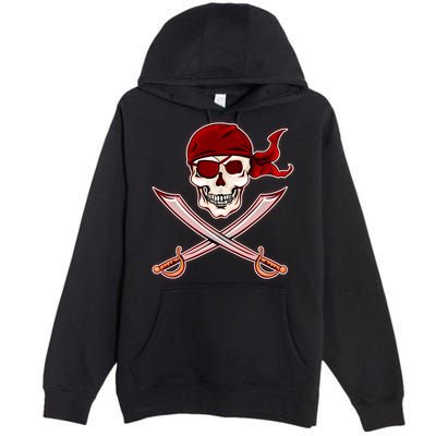 Jolly Roger Pirate Skull Flag Logo Premium Pullover Hoodie