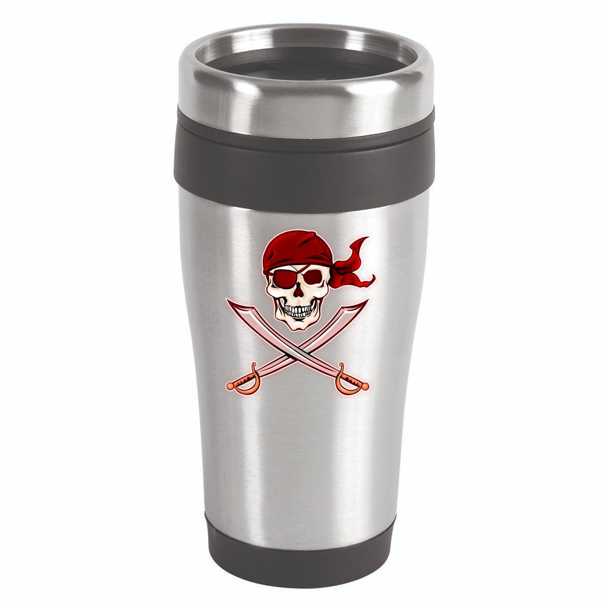 Jolly Roger Pirate Skull Flag Logo 16oz Travel Tumbler