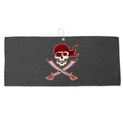 Jolly Roger Pirate Skull Flag Logo Large Microfiber Waffle Golf Towel