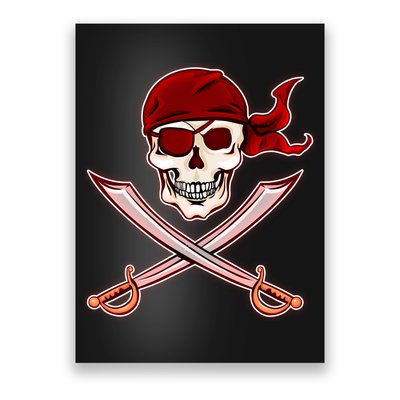 Jolly Roger Pirate Skull Flag Logo Poster