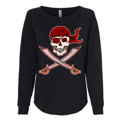 Jolly Roger Pirate Skull Flag Logo Womens California Wash Sweatshirt