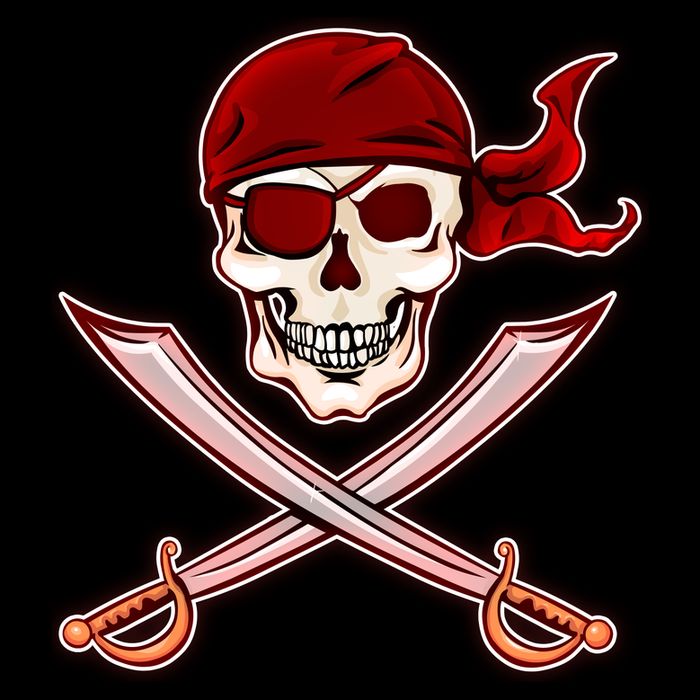 Jolly Roger Pirate Skull Flag Logo Tie-Dye T-Shirt