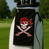Jolly Roger Pirate Skull Flag Logo Golf Towel