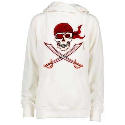 Jolly Roger Pirate Skull Flag Logo Womens Funnel Neck Pullover Hood