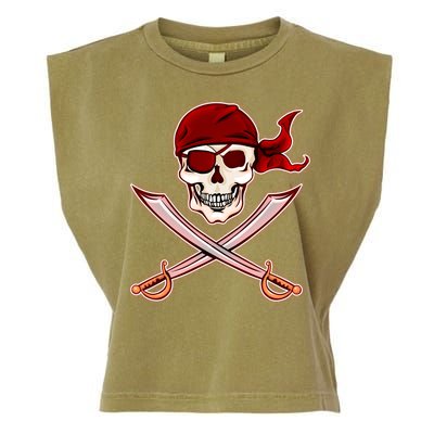 Jolly Roger Pirate Skull Flag Logo Garment-Dyed Women's Muscle Tee