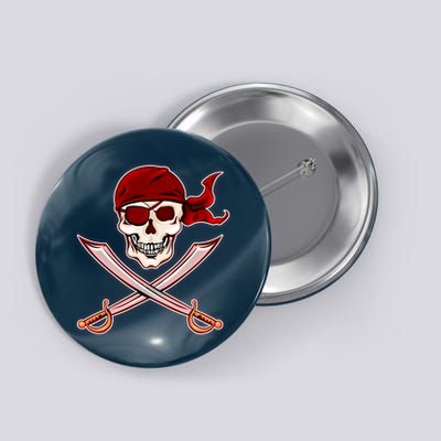 Jolly Roger Pirate Skull Flag Logo Button