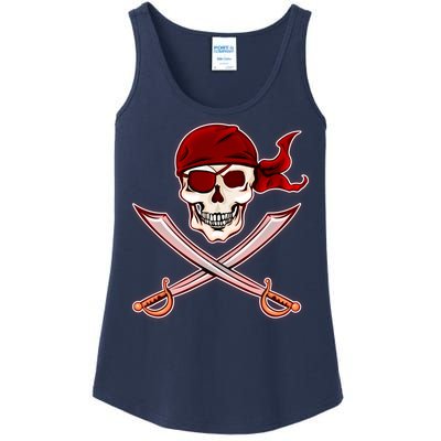 Jolly Roger Pirate Skull Flag Logo Ladies Essential Tank