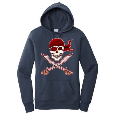 Jolly Roger Pirate Skull Flag Logo Women's Pullover Hoodie