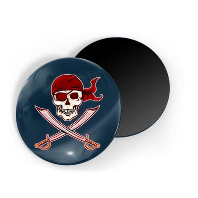 Jolly Roger Pirate Skull Flag Logo Magnet