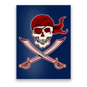 Jolly Roger Pirate Skull Flag Logo Poster