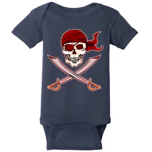 Jolly Roger Pirate Skull Flag Logo Baby Bodysuit