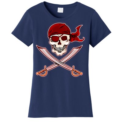 Jolly Roger Pirate Skull Flag Logo Women's T-Shirt