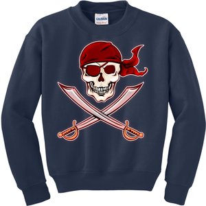 Jolly Roger Pirate Skull Flag Logo Kids Sweatshirt