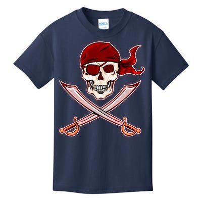 Jolly Roger Pirate Skull Flag Logo Kids T-Shirt